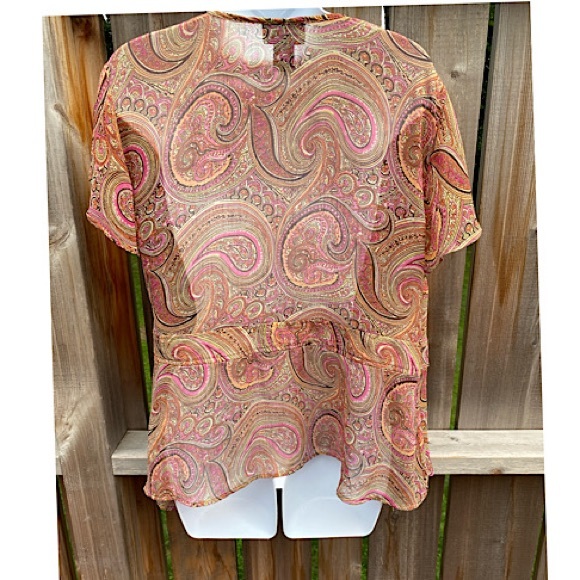 Lane Bryant wrap tie blouse size 14/16 multi color - Picture 2 of 4